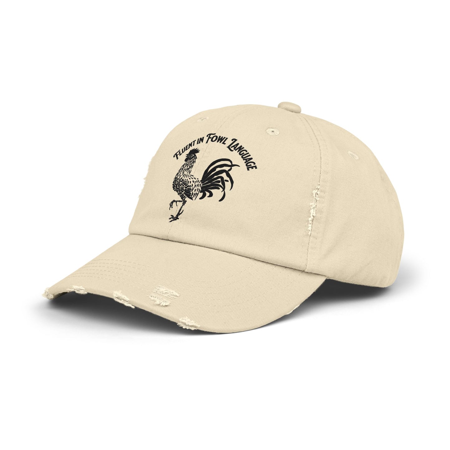 The Nerdy Birder Fluent In Fowl Language Vintage Style Hat - Unisex Distressed Cap