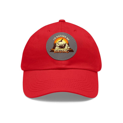 The Nerdy Birder - "I'd Rather be Birding" Dad Hat, Leather Patch Cap, Perfect Gift for Dads, Nature Lovers, Casual Style Cap, Summer Accessories