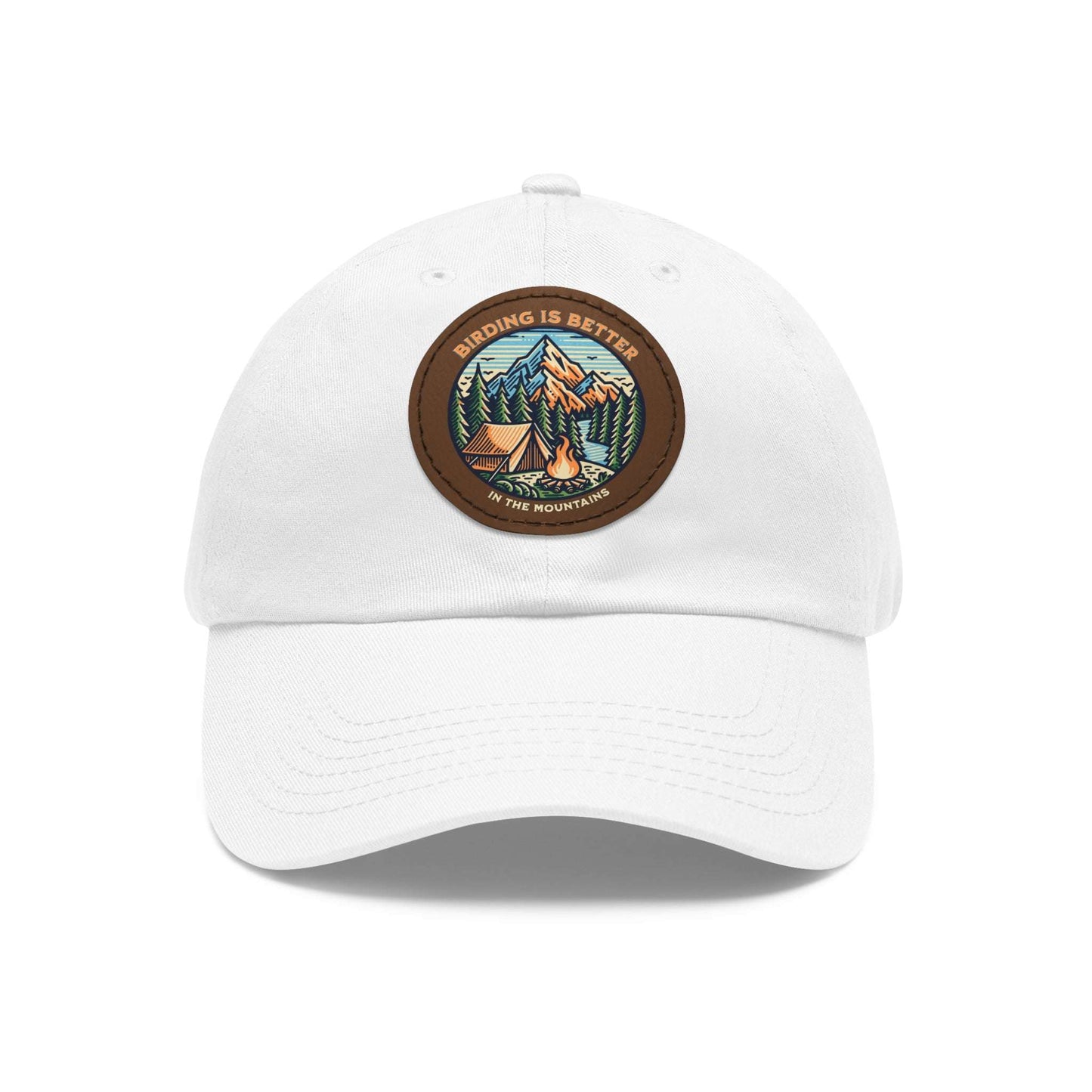 The Nerdy Birder - "Birding is Better in the Mountains" Dad Hat, Leather Patch Cap, Perfect Gift for Dads, Nature Lovers, Casual Style Cap, Summer Accessories