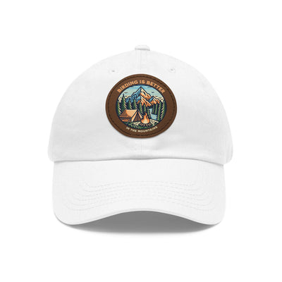 The Nerdy Birder - "Birding is Better in the Mountains" Dad Hat, Leather Patch Cap, Perfect Gift for Dads, Nature Lovers, Casual Style Cap, Summer Accessories