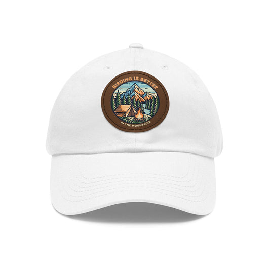 The Nerdy Birder - "Birding is Better in the Mountains" Dad Hat, Leather Patch Cap, Perfect Gift for Dads, Nature Lovers, Casual Style Cap, Summer Accessories