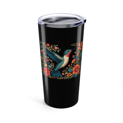 Hummingbird Bloom Black 20oz Travel Tumbler