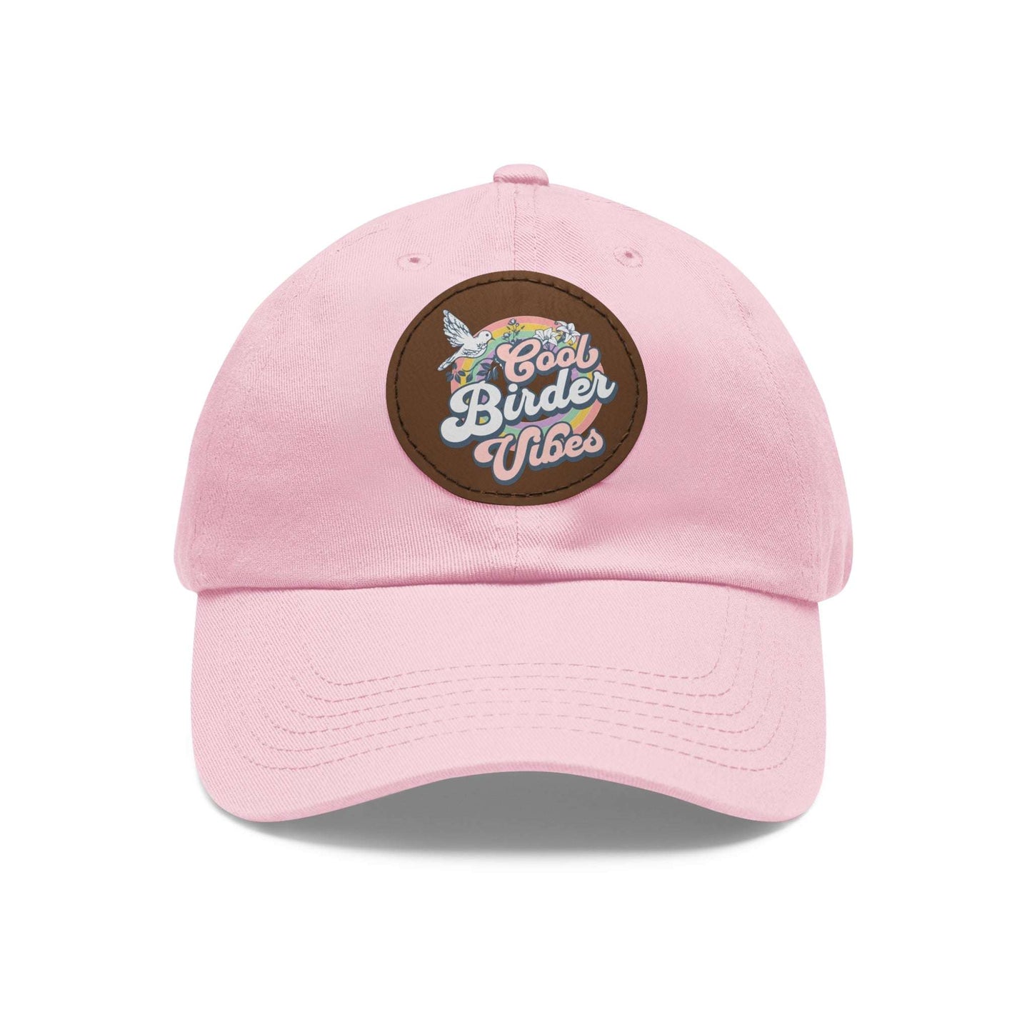 The Nerdy Birder - "Cool Birder Vibes" Dad Hat, Leather Patch Cap, Perfect Gift for Dads, Nature Lovers, Casual Style Cap, Summer Accessories