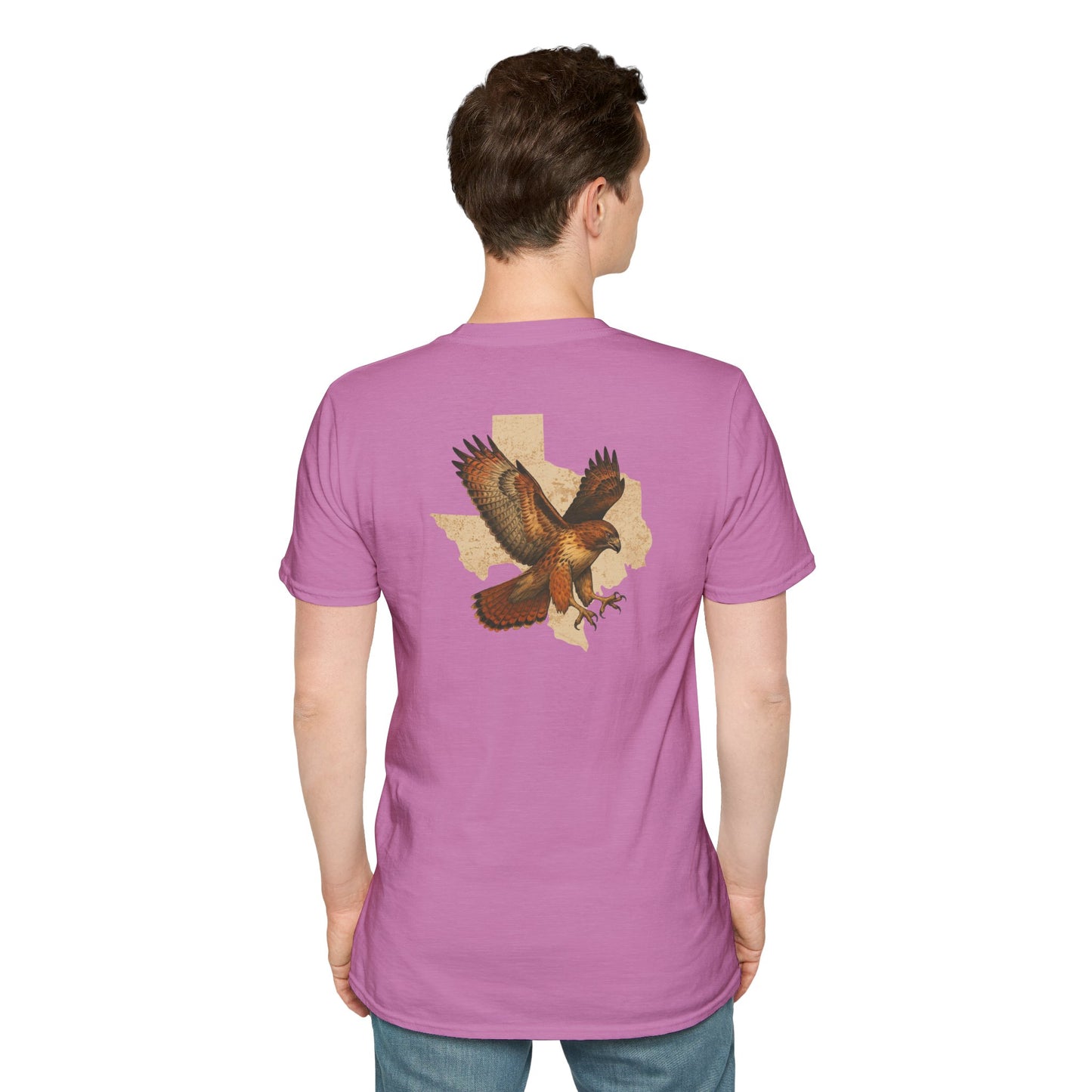 Texas Red-Tailed Hawk on the back of the T-Shirt
