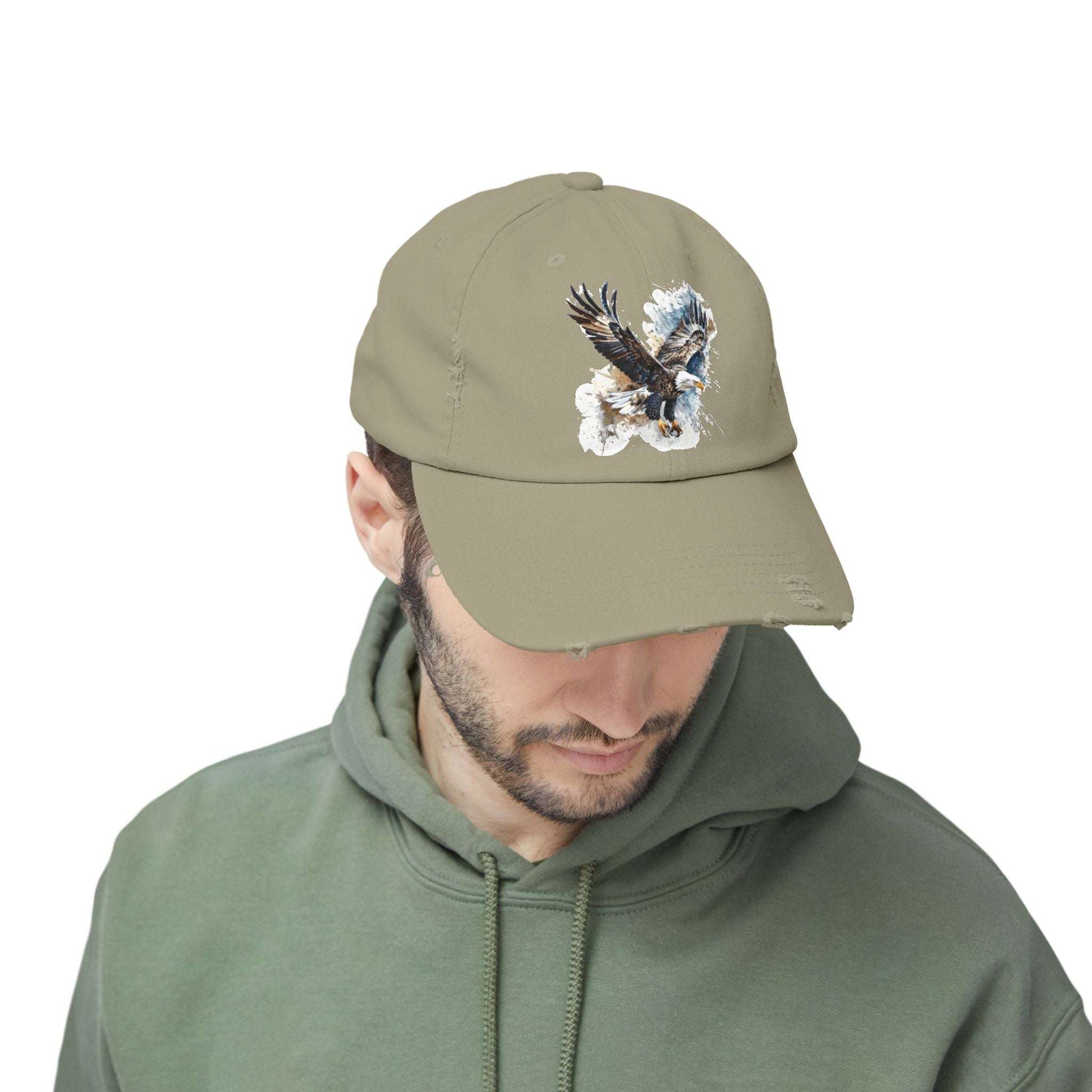 The Nerdy Birder Eagle Vintage Style Hat - Unisex Distressed Cap