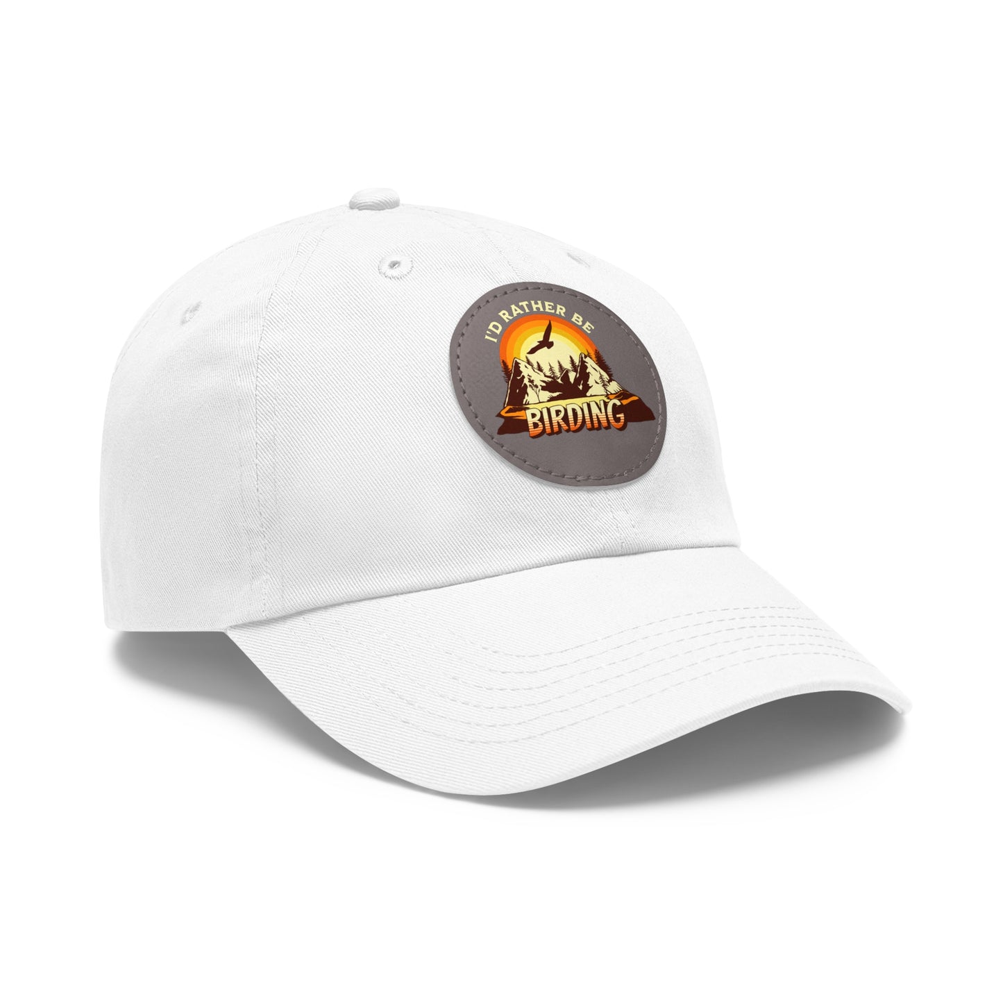 The Nerdy Birder - "I'd Rather be Birding" Dad Hat, Leather Patch Cap, Perfect Gift for Dads, Nature Lovers, Casual Style Cap, Summer Accessories