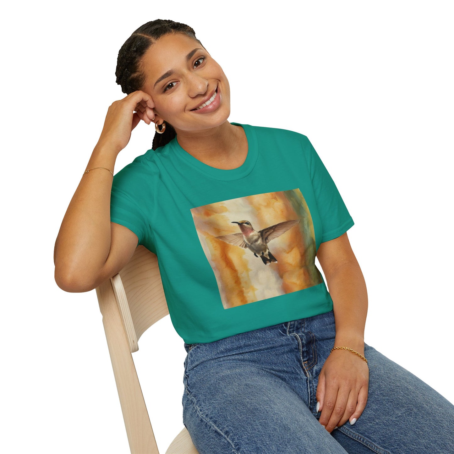 Hummingbird Watercolor T-Shirt, Nature Lover Gift, Birdwatching Shirt