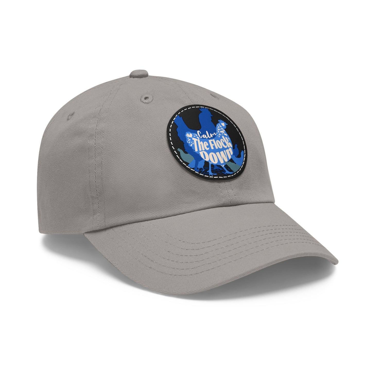 The Nerdy Birder - "Calm The Flock Down" Dad Hat, Leather Patch Cap, Perfect Gift for Dads, Nature Lovers, Casual Style Cap, Summer Accessories