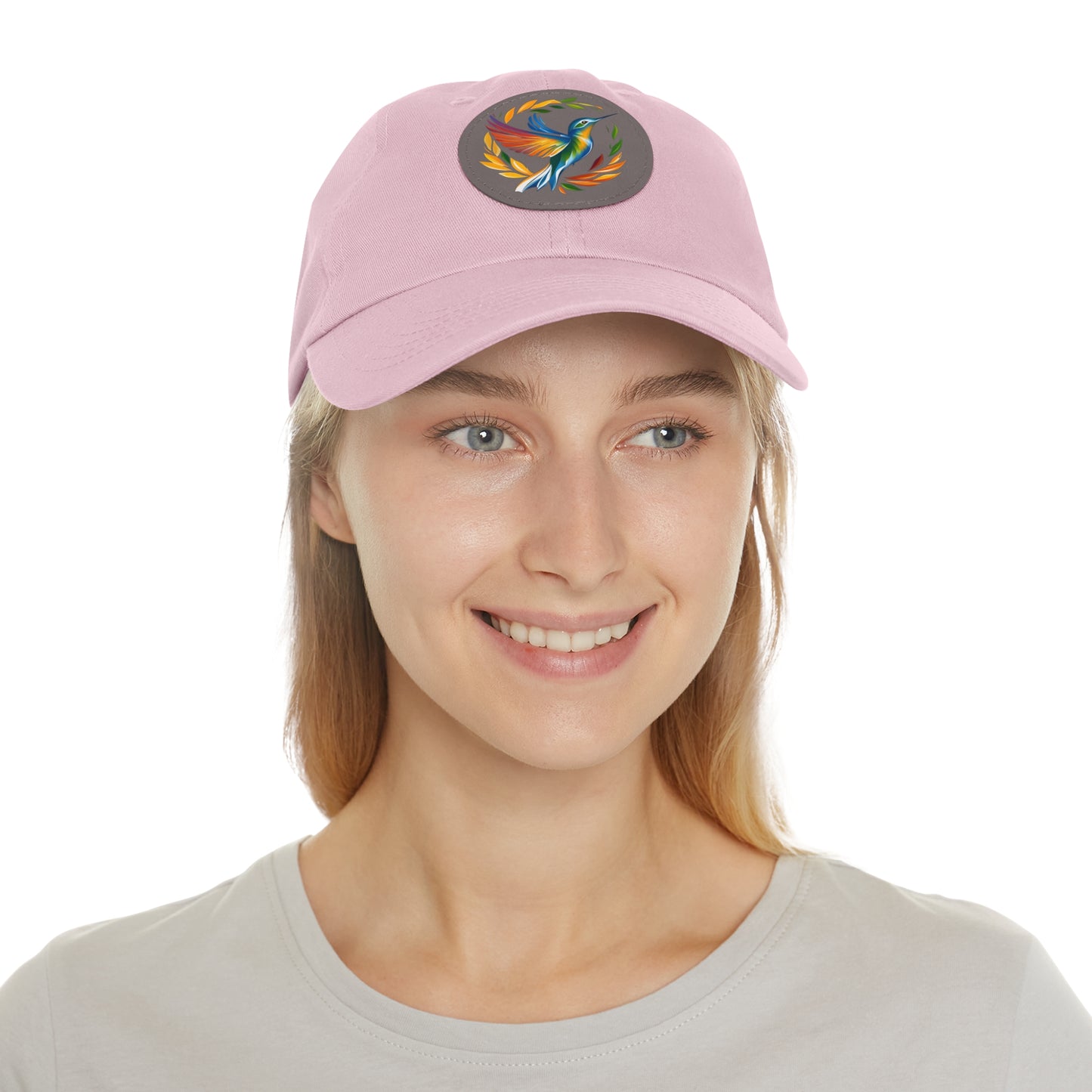 Hummingbird Rainbow Hat Leather Patch Cap