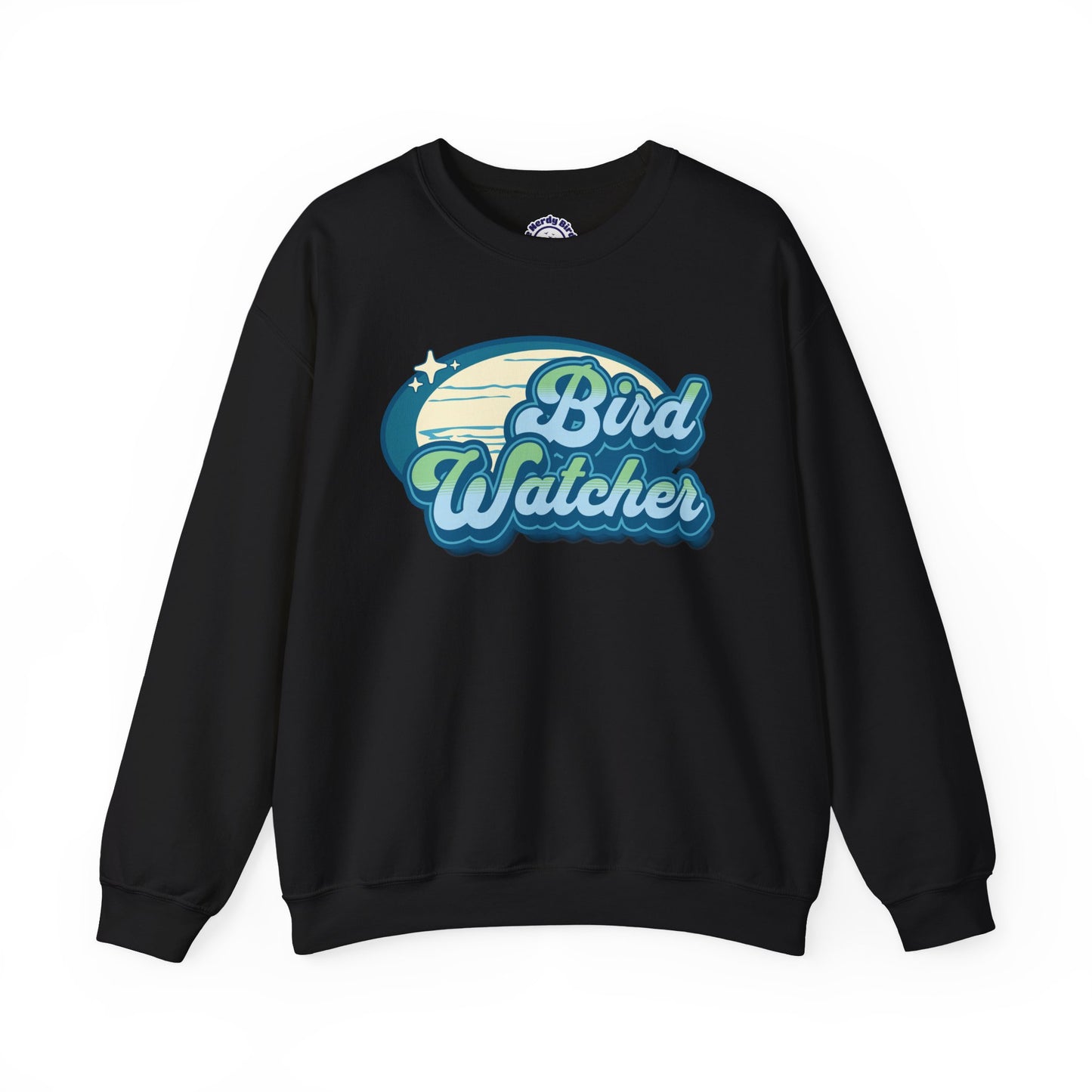 Bird Watcher Teal Graphic Unisex Crewneck Sweatshirt