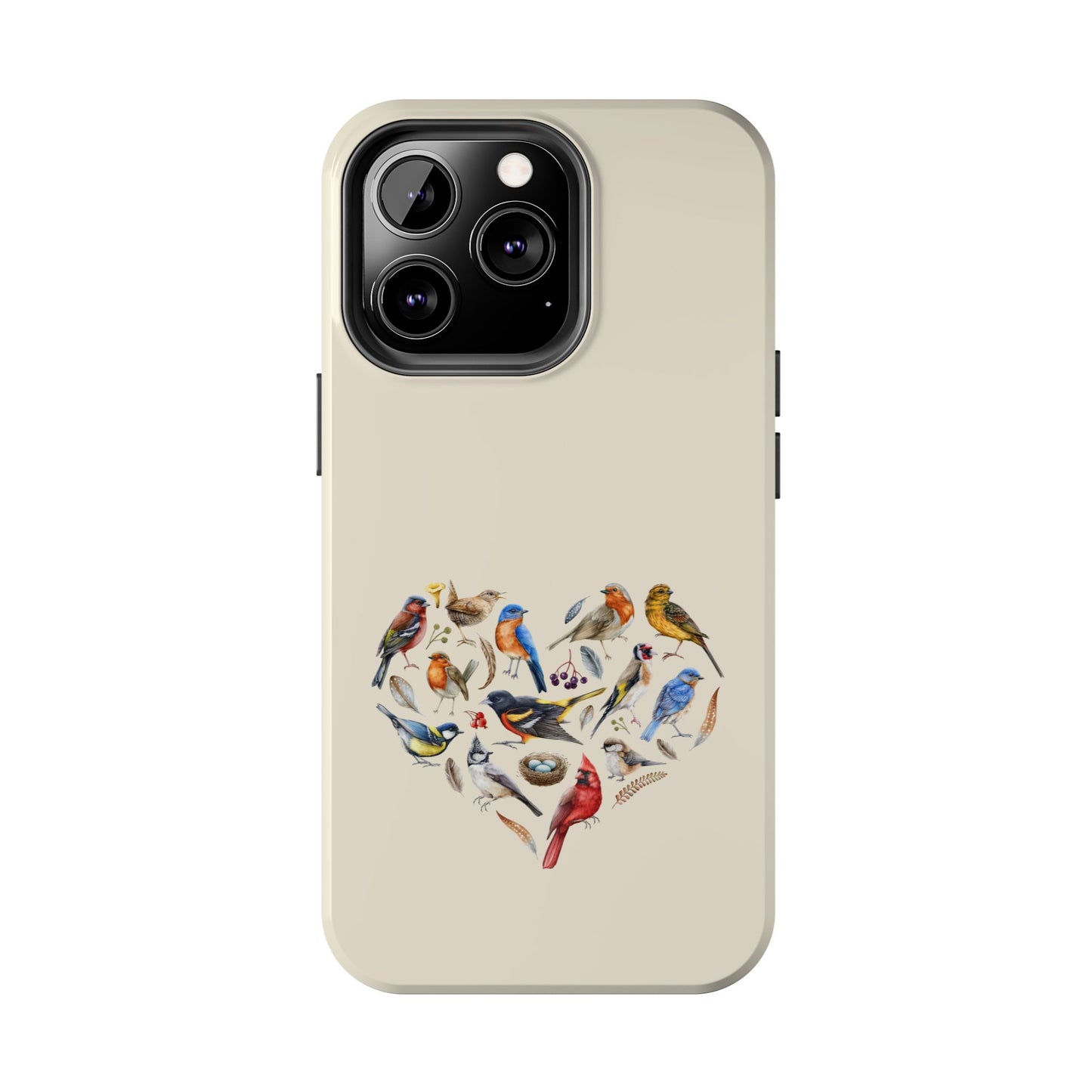 Bird Heart Tough Phone Cases - Cute Wildlife Design, Gift for Nature Enthusiasts, Durable Cases for Birdwatching