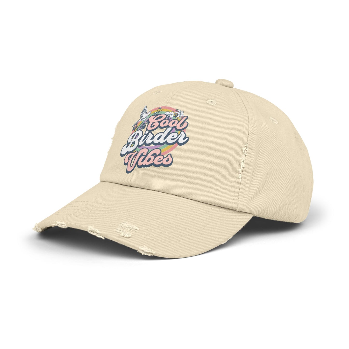 The Nerdy Birder Cool Birder Vibes Vintage Style Hat - Unisex Distressed Cap