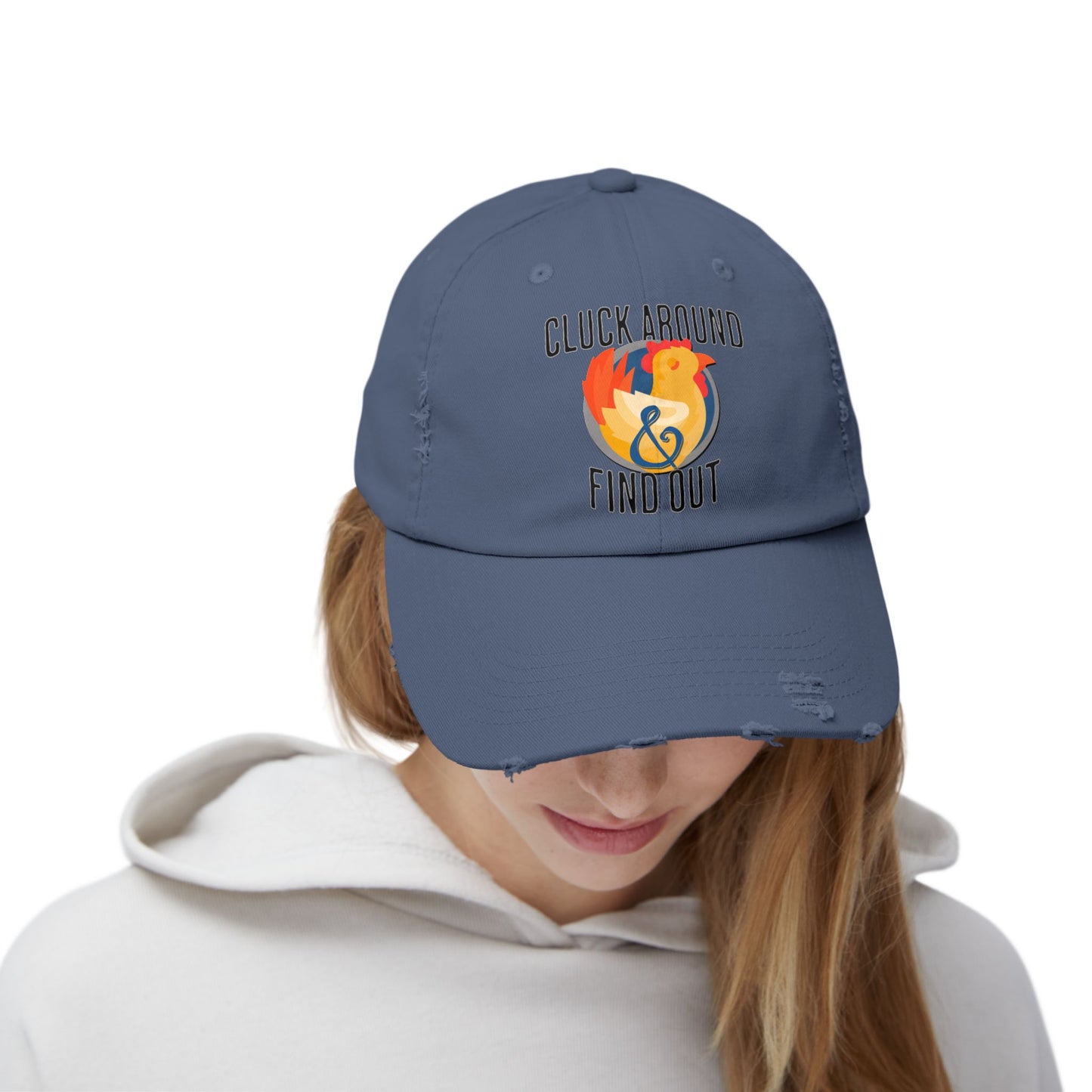 The Nerdy Birder Cluck Around And Find Out Vintage Style Hat - Unisex Distressed Cap