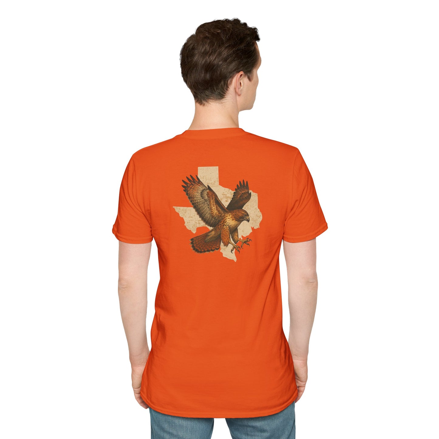 Texas Red-Tailed Hawk on the back of the T-Shirt