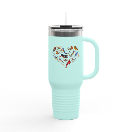 Bird Heart Insulated Travel Mug, 40oz
