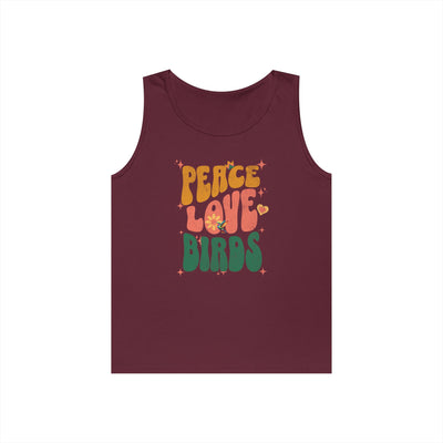 Peace Love Birds Tank Top, Gift for Bird Lovers, Unisex Summer Wear, Fun Casual Tank
