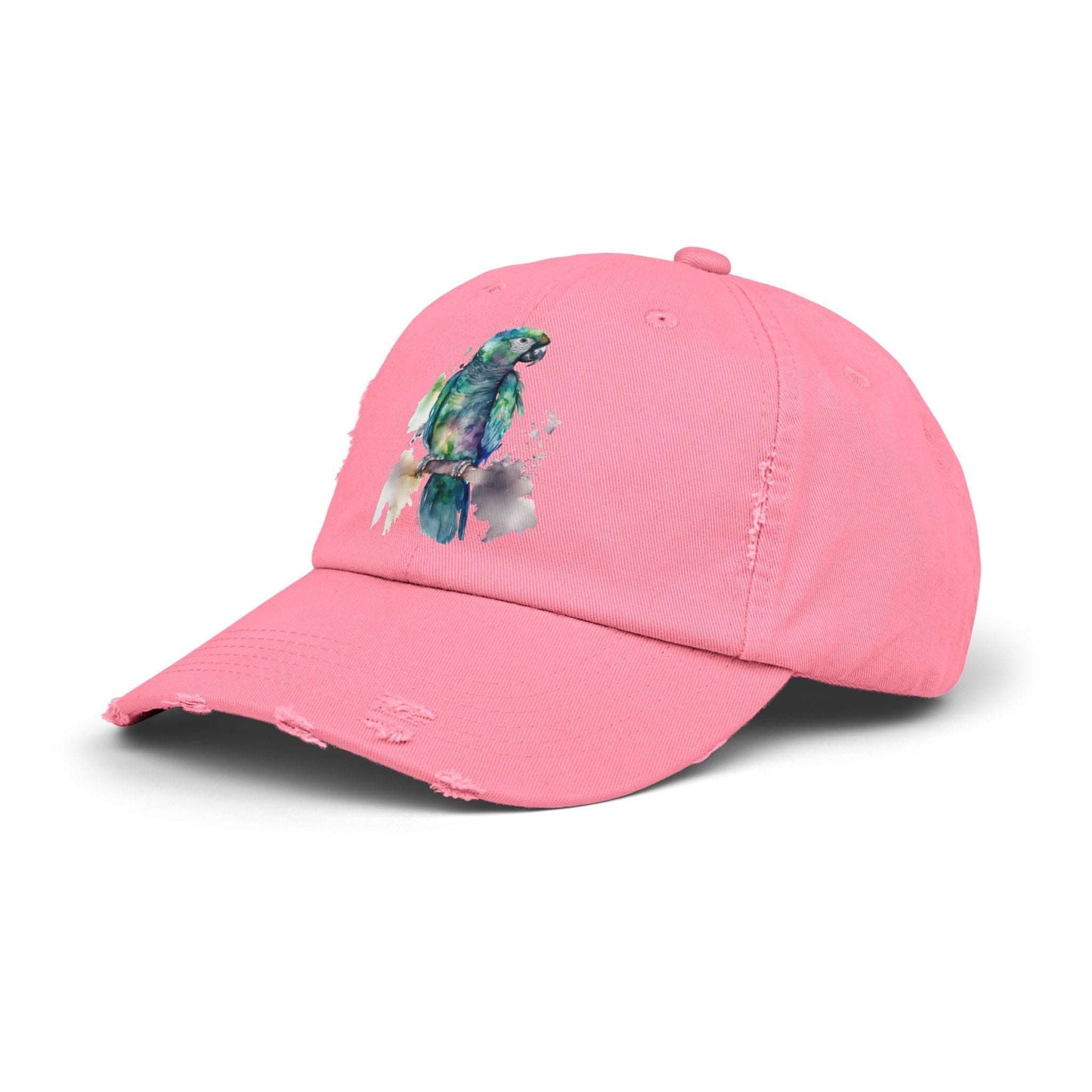 The Nerdy Birder Blue Parrot Vintage Style Hat - Unisex Distressed Cap