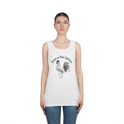Fluent in Fowl Language Unisex Heavy Cotton Tank Top - Funny Animal Lover Shirt