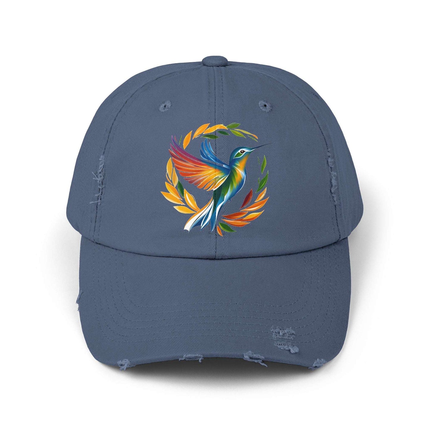 The Nerdy Birder Hummingbird Vintage Style Hat - Unisex Distressed Cap