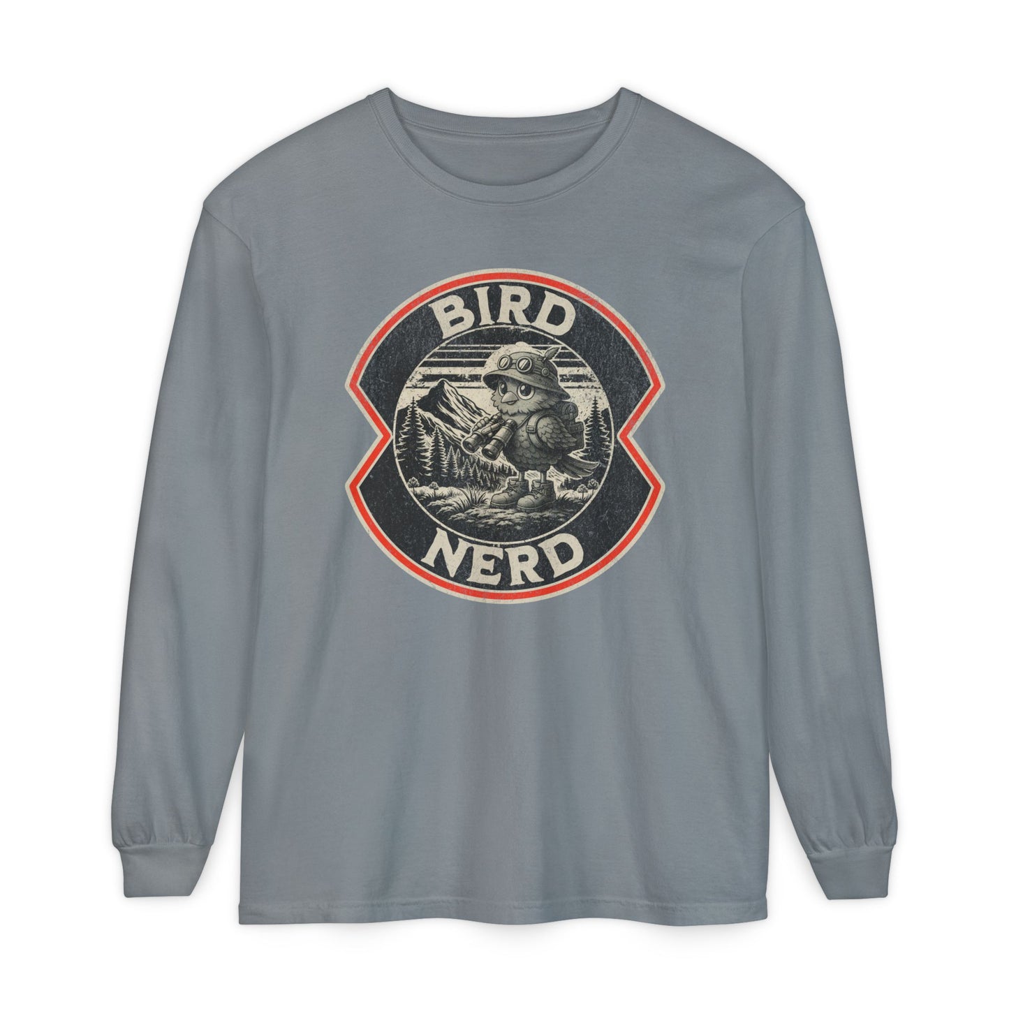 Bird Nerd Retro Long Sleeve Tee