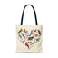 Heart of Birds Tote Bag - Natural color - Heart Design for Nature Enthusiasts
