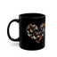 Heart of Birds Stylish Glossy Ceramic Black Mug