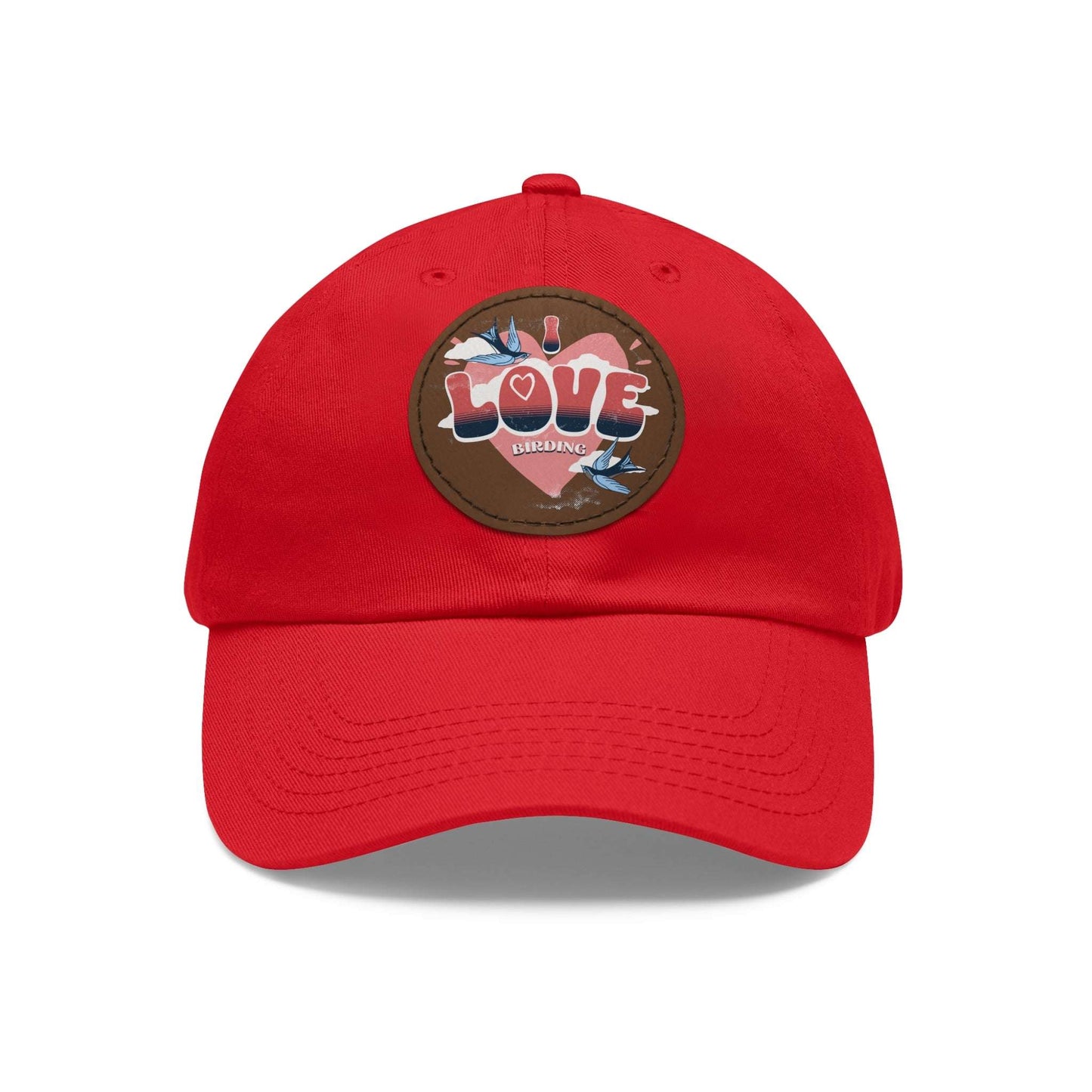 The Nerdy Birder - "I Love BIrding" Dad Hat, Leather Patch Cap, Perfect Gift for Dads, Nature Lovers, Casual Style Cap, Summer Accessories
