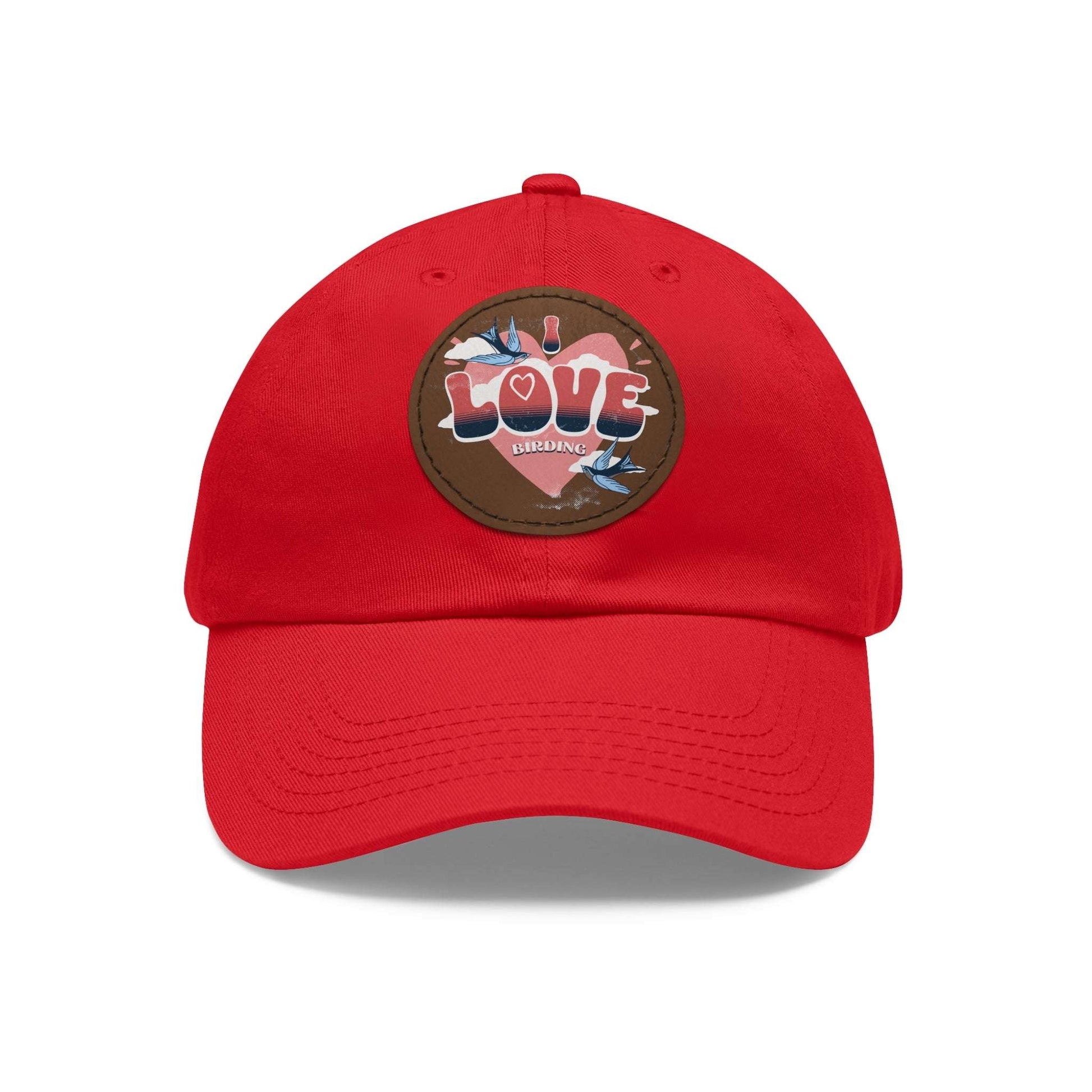 The Nerdy Birder - "I Love BIrding" Dad Hat, Leather Patch Cap, Perfect Gift for Dads, Nature Lovers, Casual Style Cap, Summer Accessories