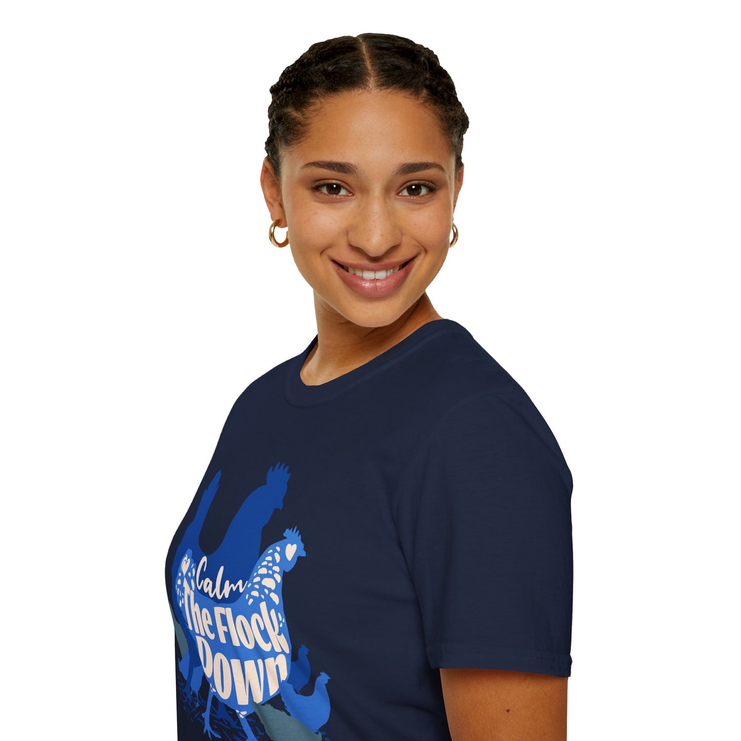 Calm The Flock Down Unisex Softstyle T-Shirt - Retro Vibe Tee for Casual Wear