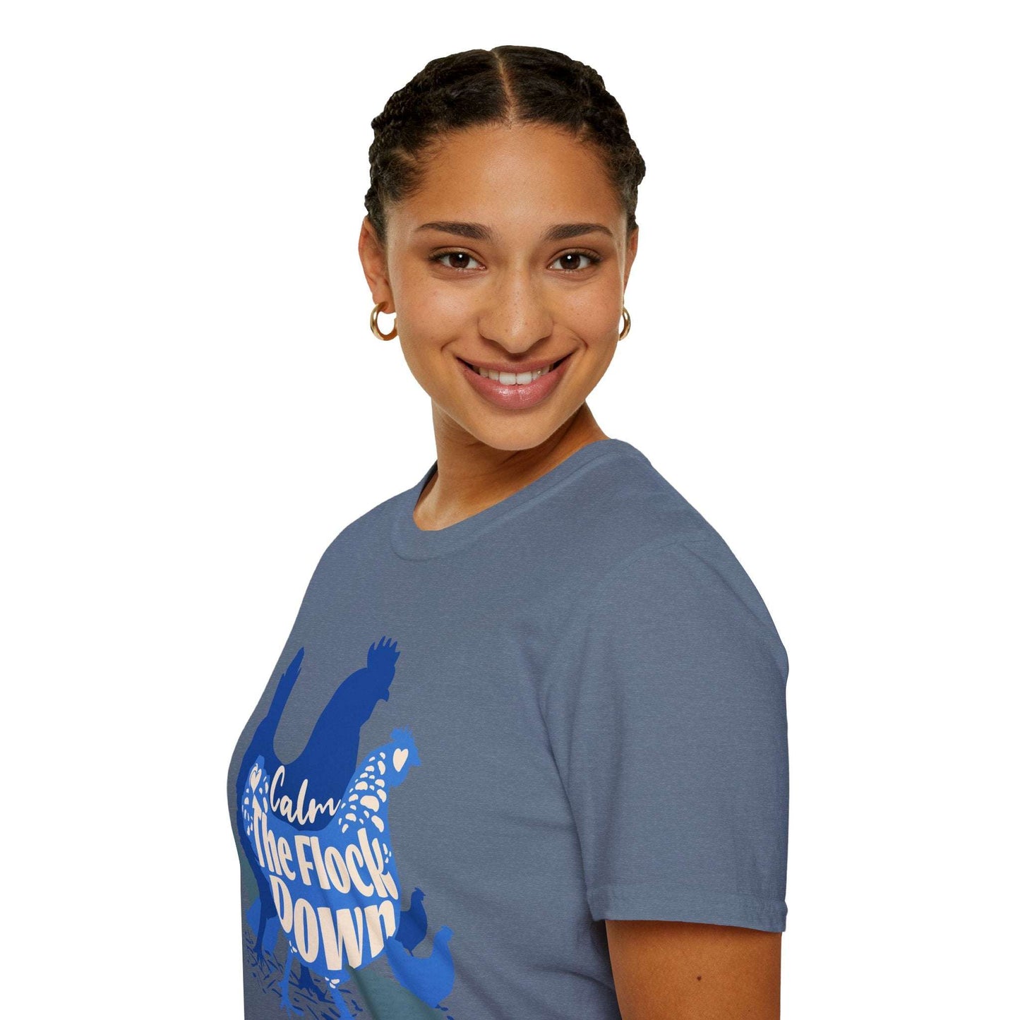 Calm The Flock Down Unisex Softstyle T-Shirt - Retro Vibe Tee for Casual Wear