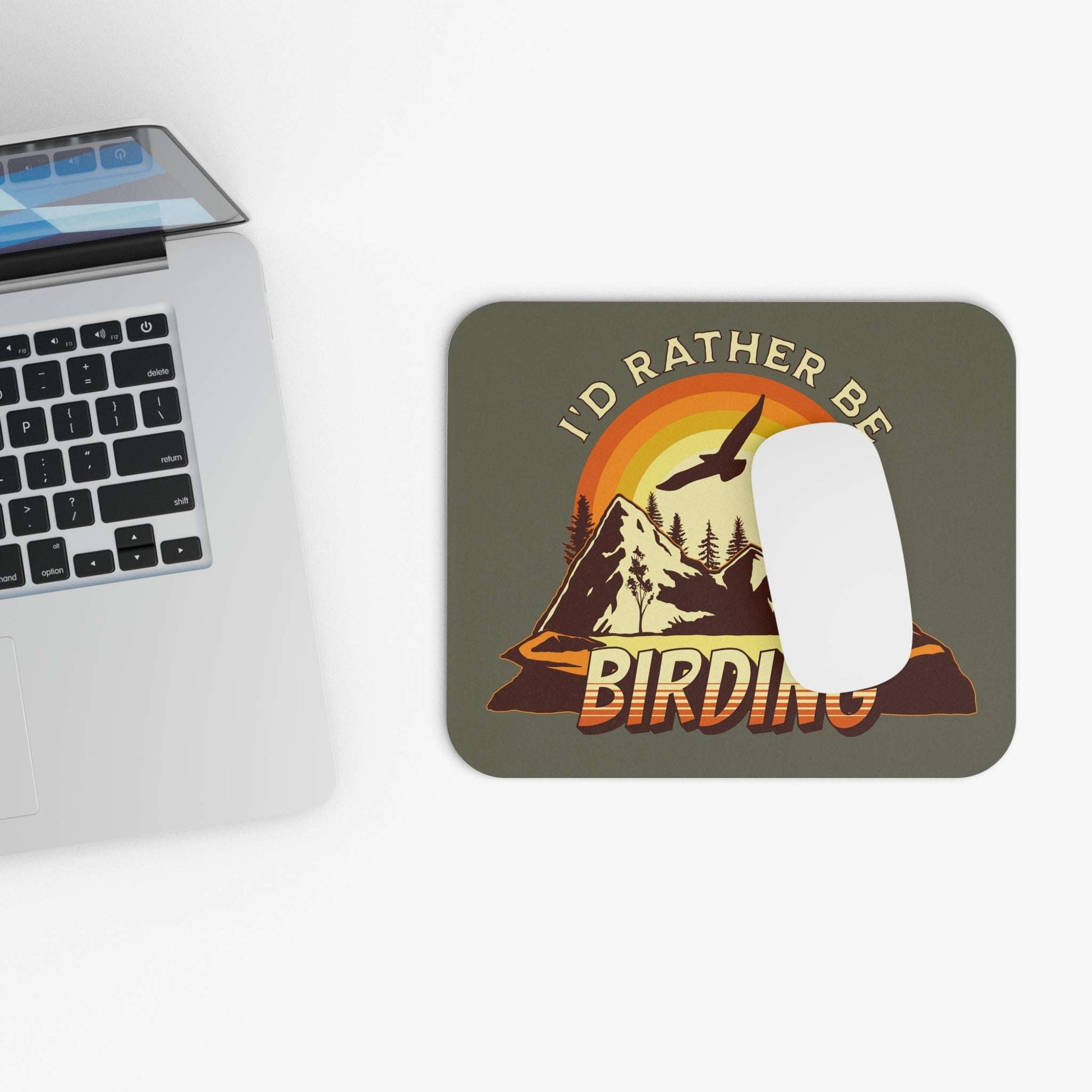 I'd Rather Be Birding Mouse Pad - Nature-Inspired Design for Bird Lovers