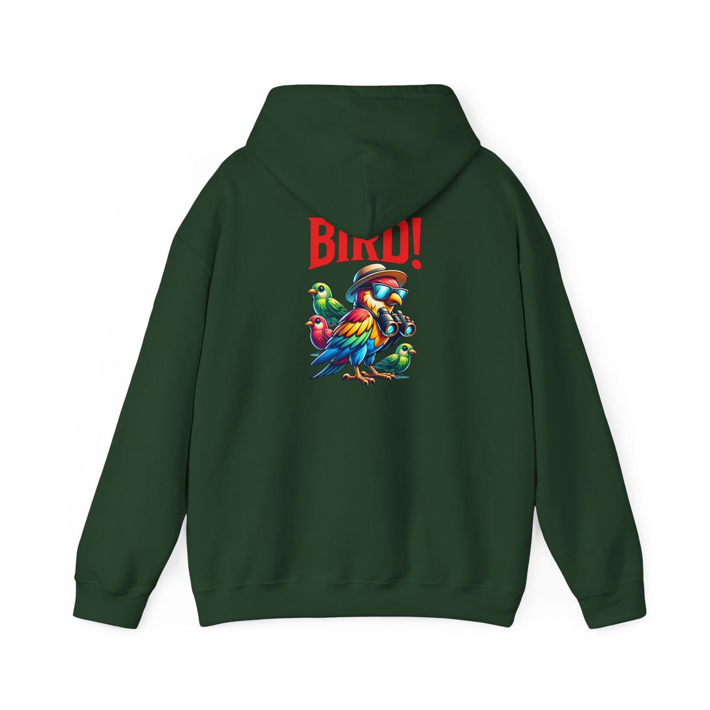 The Nerdy Birder - "Bird!" Back Design Unisex Hoodie - Cozy Sweatshirt for Nature Lovers