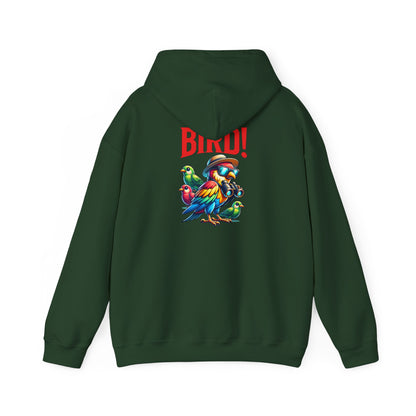 The Nerdy Birder - "Bird!" Back Design Unisex Hoodie - Cozy Sweatshirt for Nature Lovers