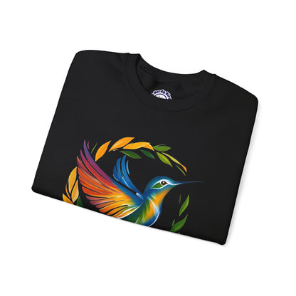 Hummingbird Rainbow Graphic Unisex Crewneck Sweatshirt