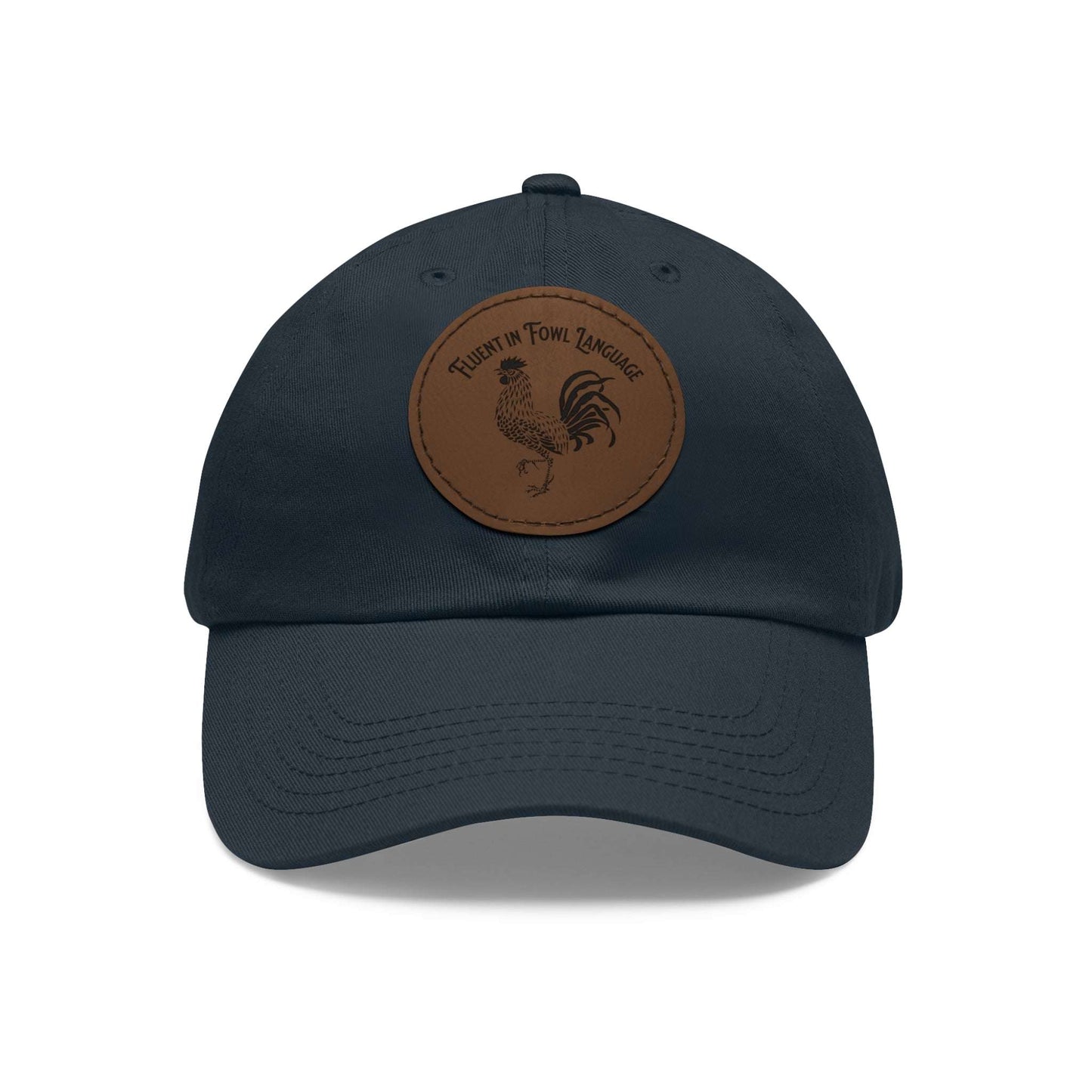 The Nerdy Birder - "Fluent in Fowl Language"  Dad Hat, Leather Patch Cap, Perfect Gift for Dads, Nature Lovers, Casual Style Cap, Summer Accessories