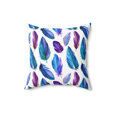Boho Feather Decorative Pillow - Colorful Square Cushion for Home Decor