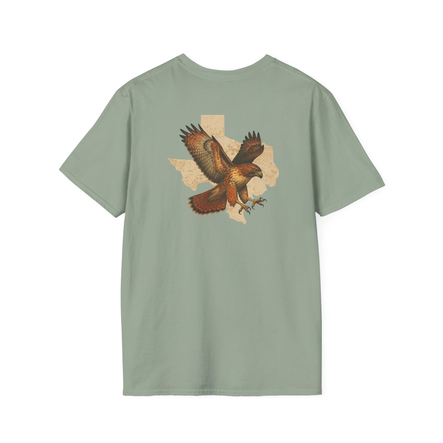 Texas Red-Tailed Hawk on the back of the T-Shirt