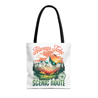 Always Take the Scenic Route Tote Bag - Nature Lover's Eco-Friendly Bag for Travel & Adventure