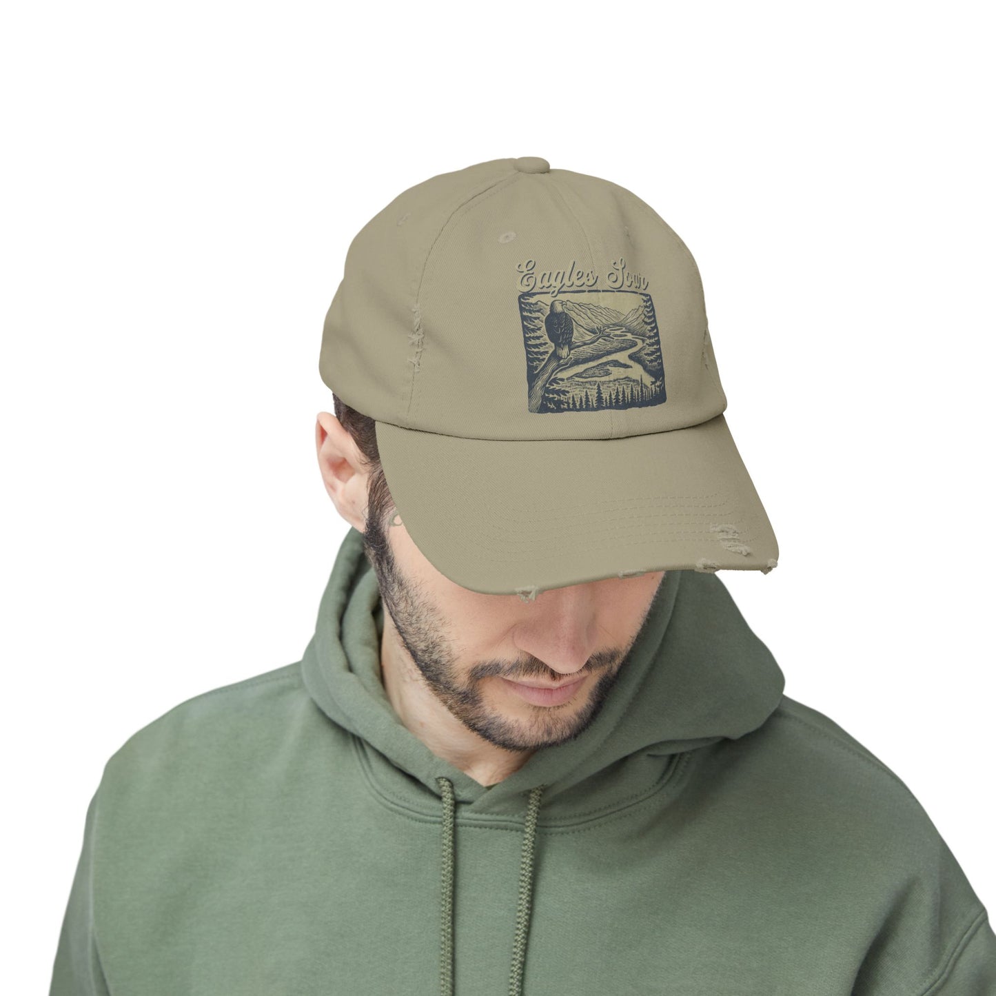 Eagles Soar Distressed Cap, Casual Hat for Bird Lovers, Unique Gift for Nature Enthusiasts, Trendy Apparel for Outdoor Adventures