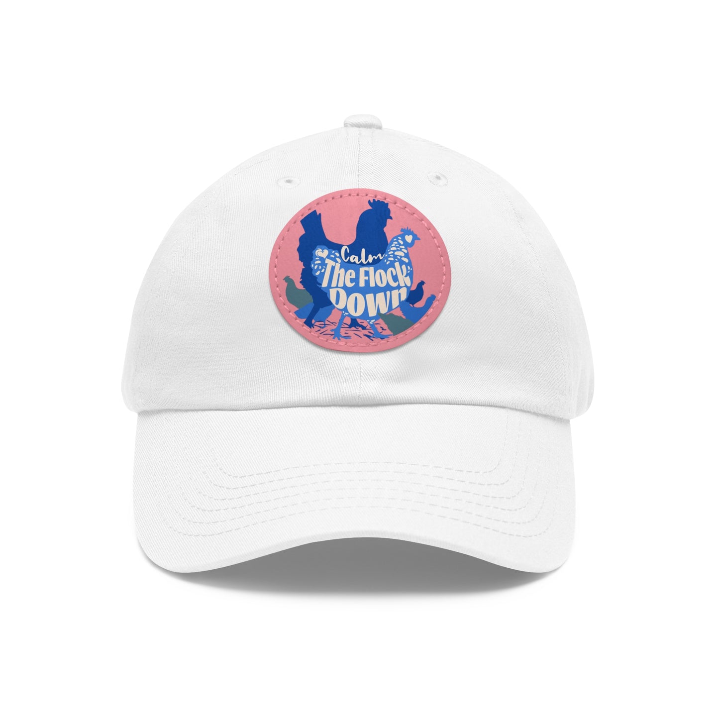 The Nerdy Birder - "Calm The Flock Down" Dad Hat, Leather Patch Cap, Perfect Gift for Dads, Nature Lovers, Casual Style Cap, Summer Accessories