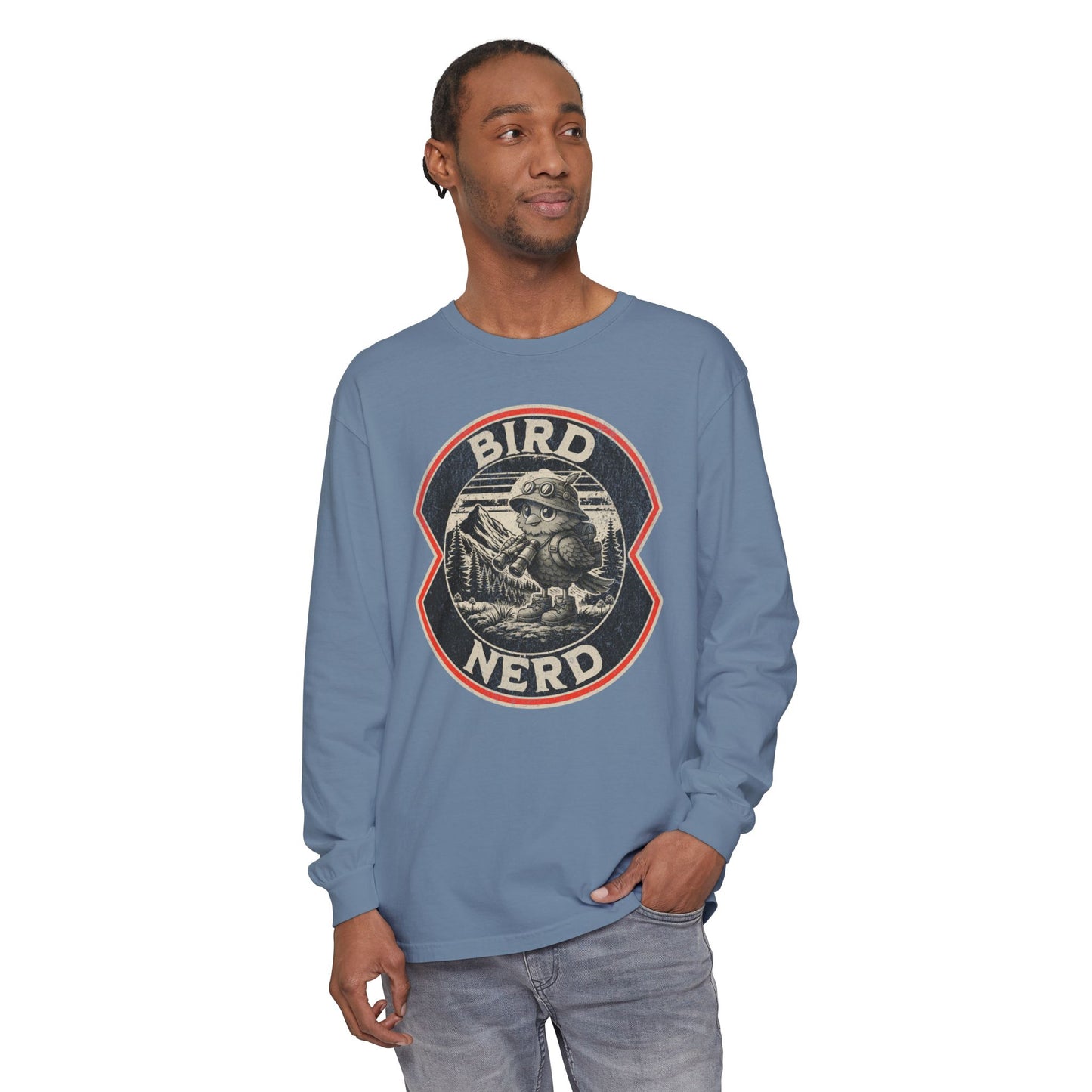 Bird Nerd Retro Long Sleeve Tee