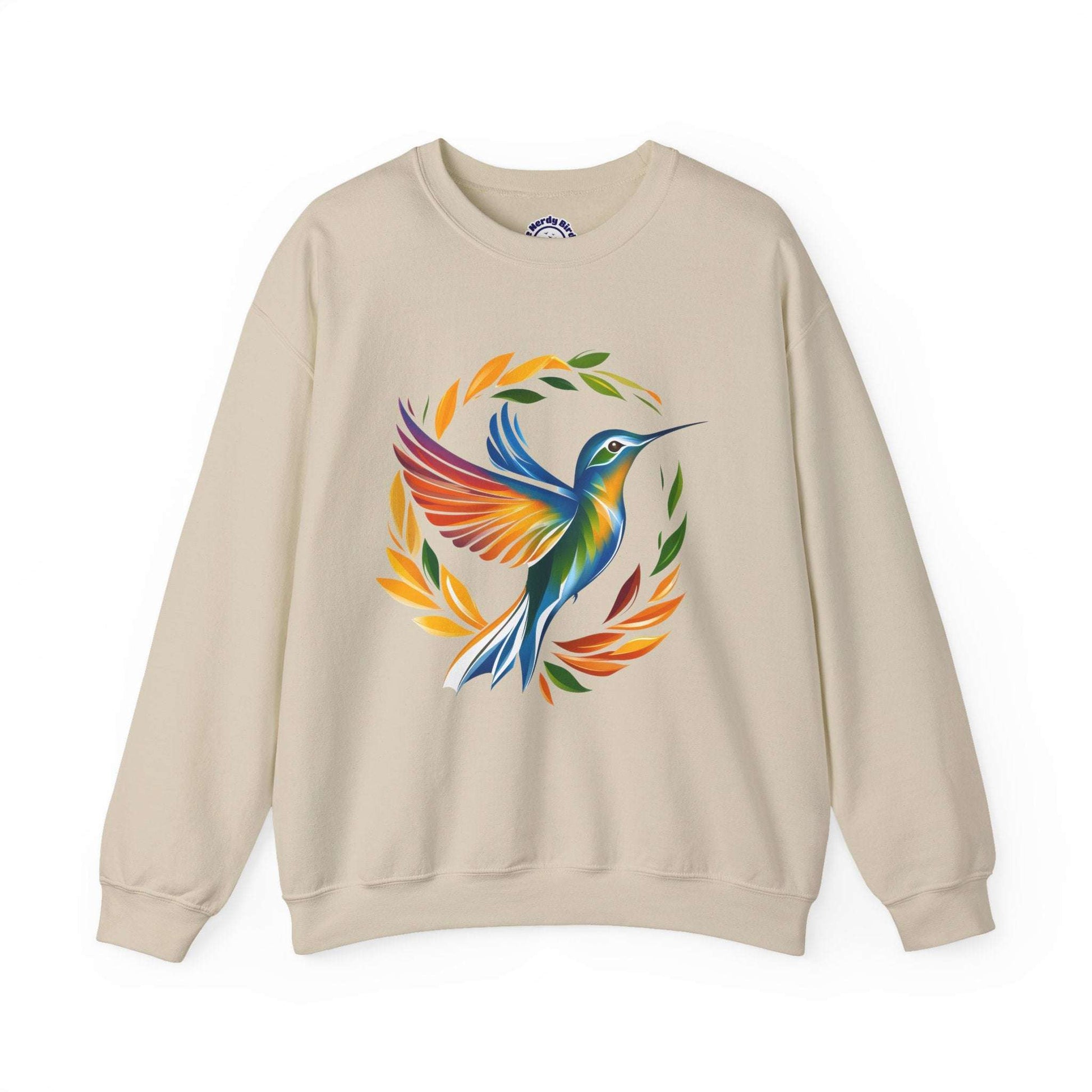 Hummingbird Rainbow Graphic Unisex Crewneck Sweatshirt