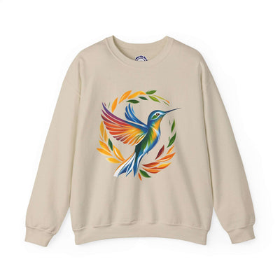 Hummingbird Rainbow Graphic Unisex Crewneck Sweatshirt