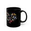 Heart of Birds Stylish Glossy Ceramic Black Mug