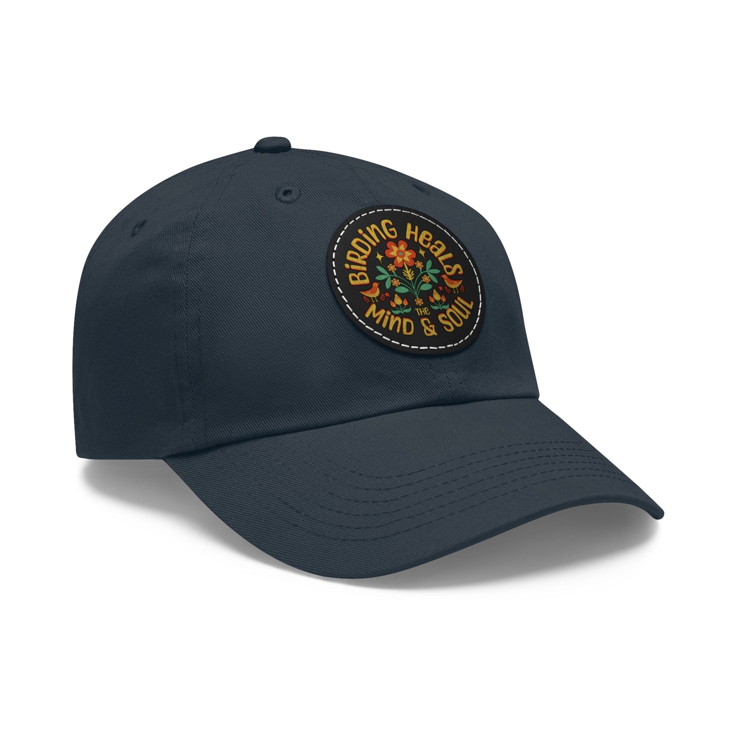 The Nerdy Birder - "Birding Heals the Mind and Soul" Dad Hat, Leather Patch Cap, Perfect Gift for Dads, Nature Lovers, Casual Style Cap, Summer Accessories