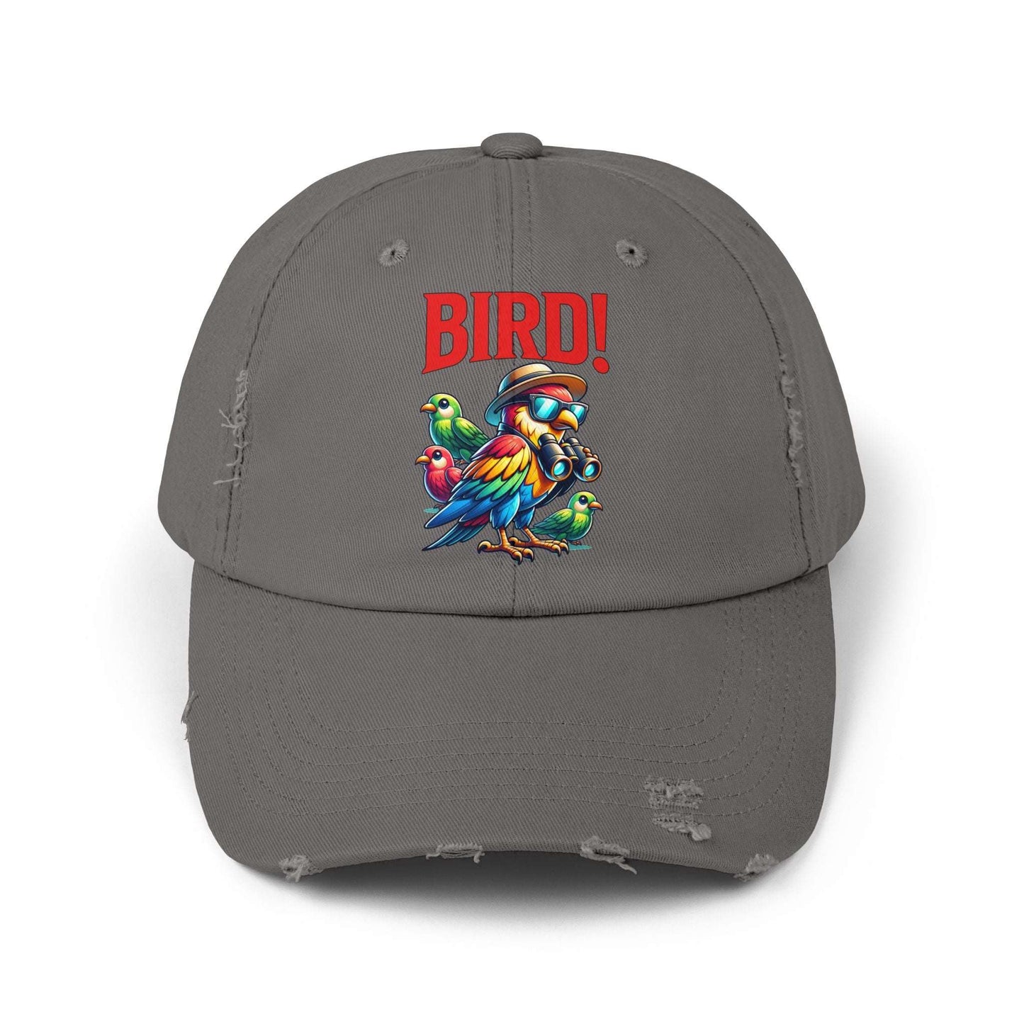 The Nerdy Birder BIRD! Vintage Style Hat - Unisex Distressed Cap