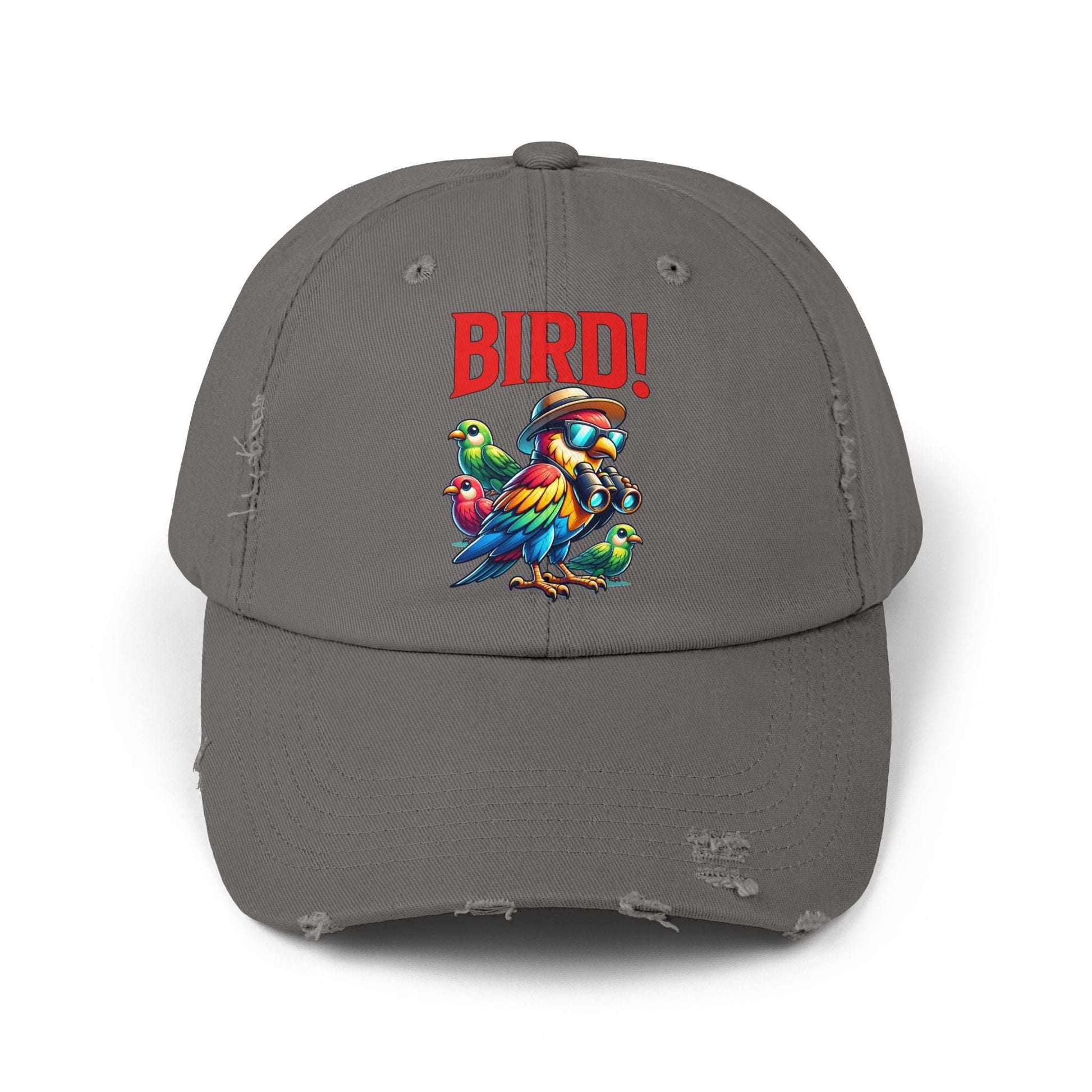 The Nerdy Birder BIRD! Vintage Style Hat - Unisex Distressed Cap