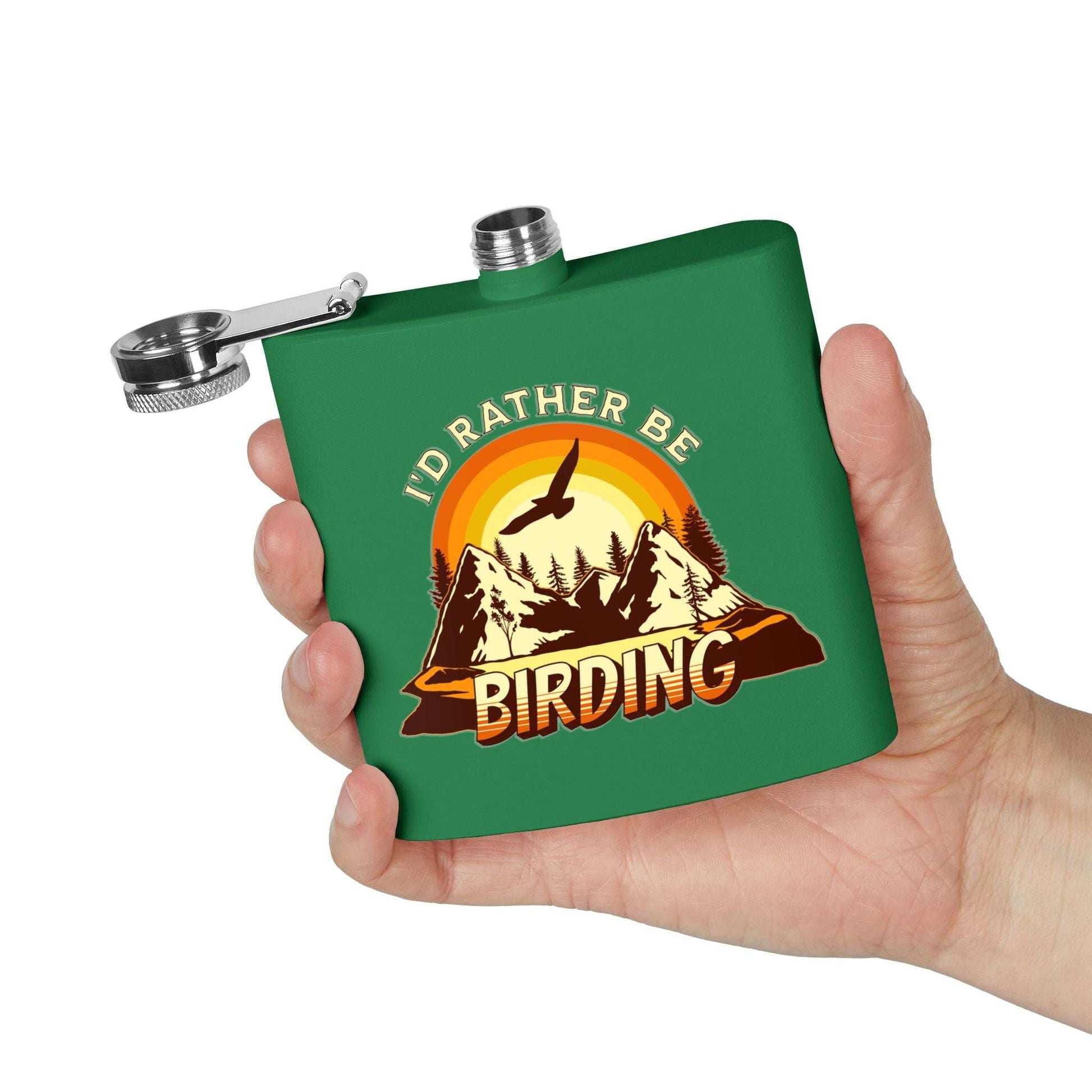 I'd Rather Be Birding Stainless Steel Flask, 6oz