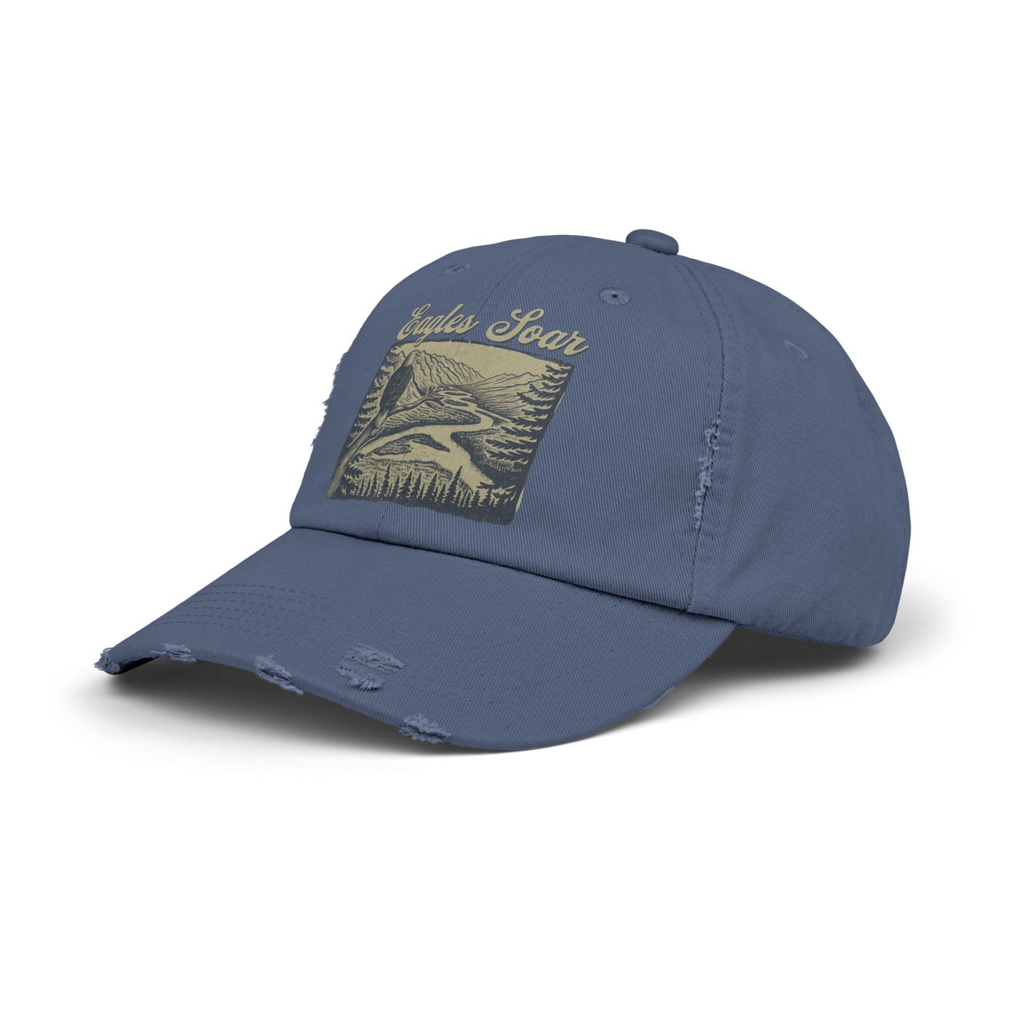 Eagles Soar Distressed Cap, Casual Hat for Bird Lovers, Unique Gift for Nature Enthusiasts, Trendy Apparel for Outdoor Adventures
