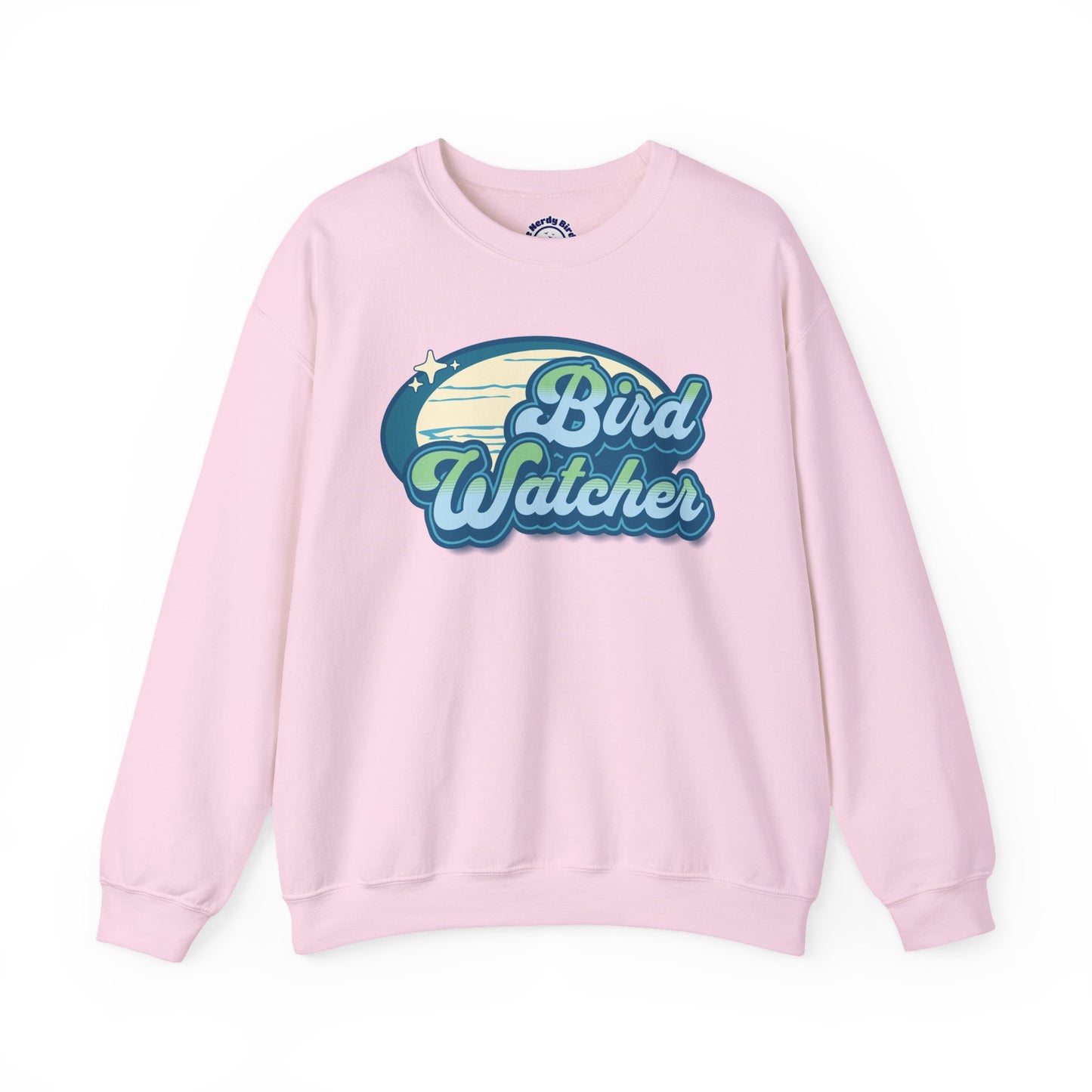 Bird Watcher Teal Graphic Unisex Crewneck Sweatshirt
